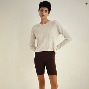 Madewell Donegal Lawson Crop Pullover Sweater Size Medium Bright Ivory